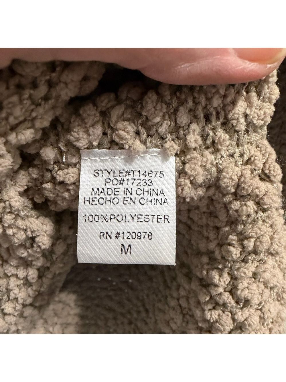 entro Chunky Knit Poncho Style Sweater in Taupe size M - Picture 5 of 7